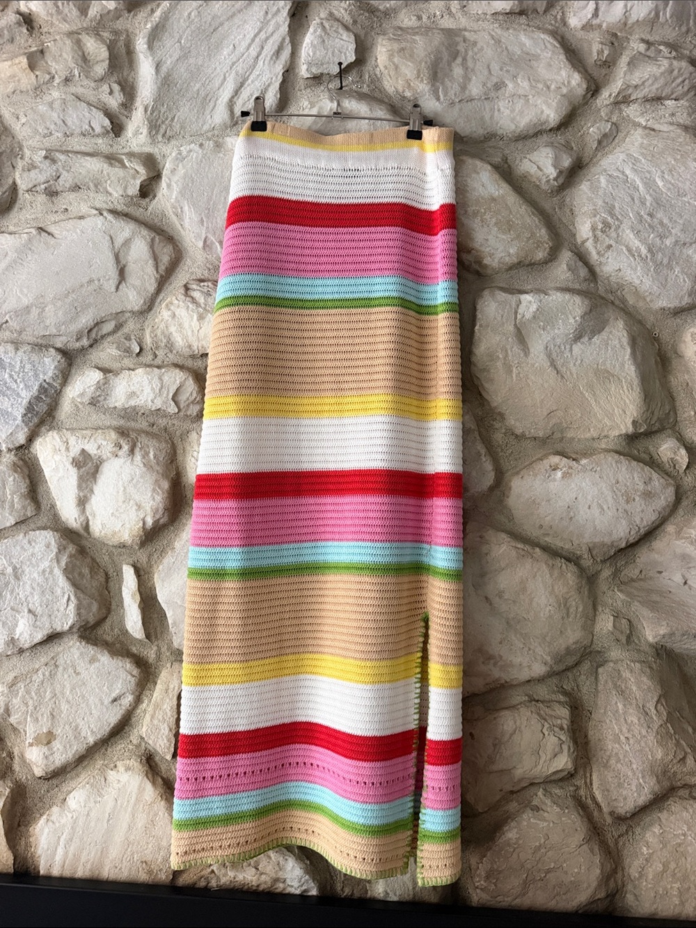 Vici Multicolor Striped Maxi Skirt — Red, Pink, Mint, Yellow, Cream, Tan